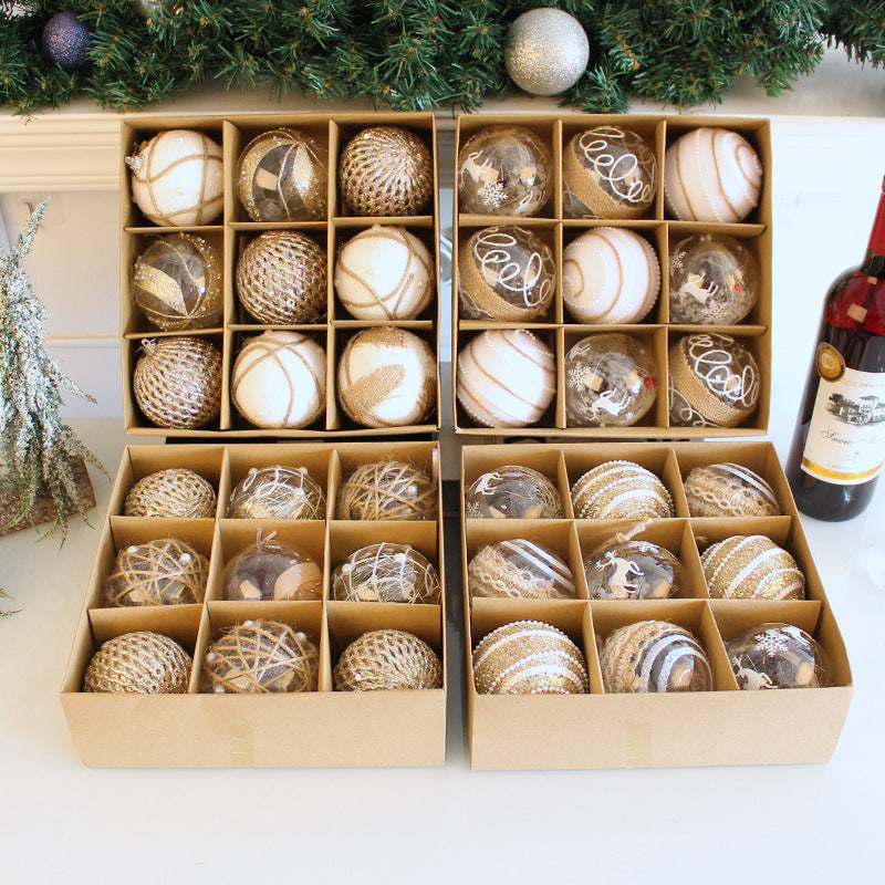 Painted Christmas Bauble Set – 9 x 8 cm Baubles