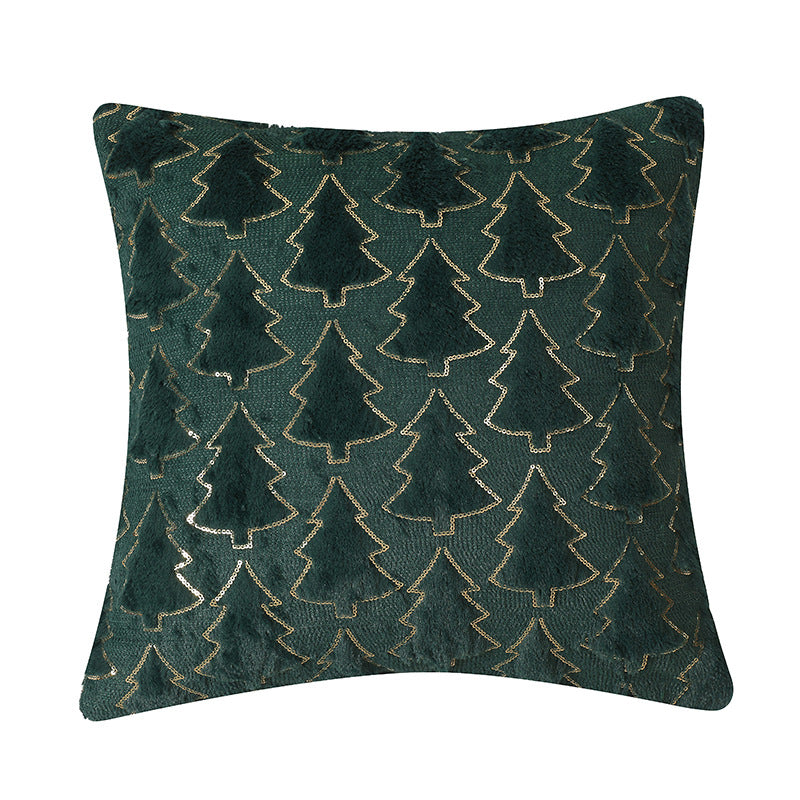 Christmas Tree Plush Cushion Cover – Snowflake White