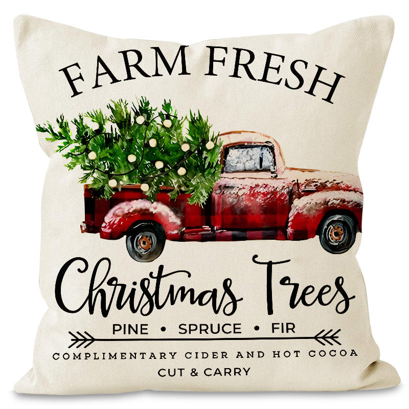 Christmas Tree Print Cushion Cover (45 x 45 cm)