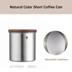 Stainless Steel Coffee and Tea Canister with Wooden Lid
