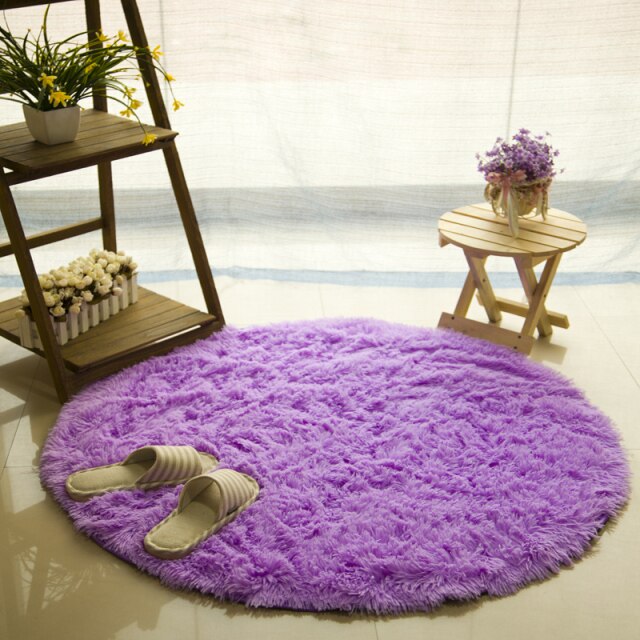 Fluffy Round Faux Fur Rug – Soft Shaggy Area Rug