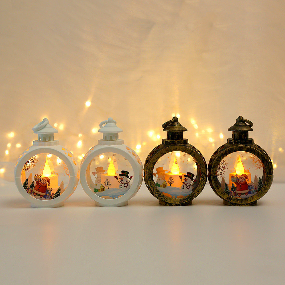 LED Christmas Scene Lantern – Round