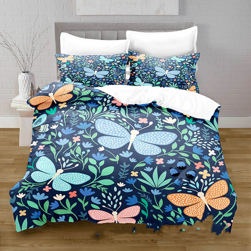 Butterfly Print Duvet Cover Set with Pillowcases – image 3