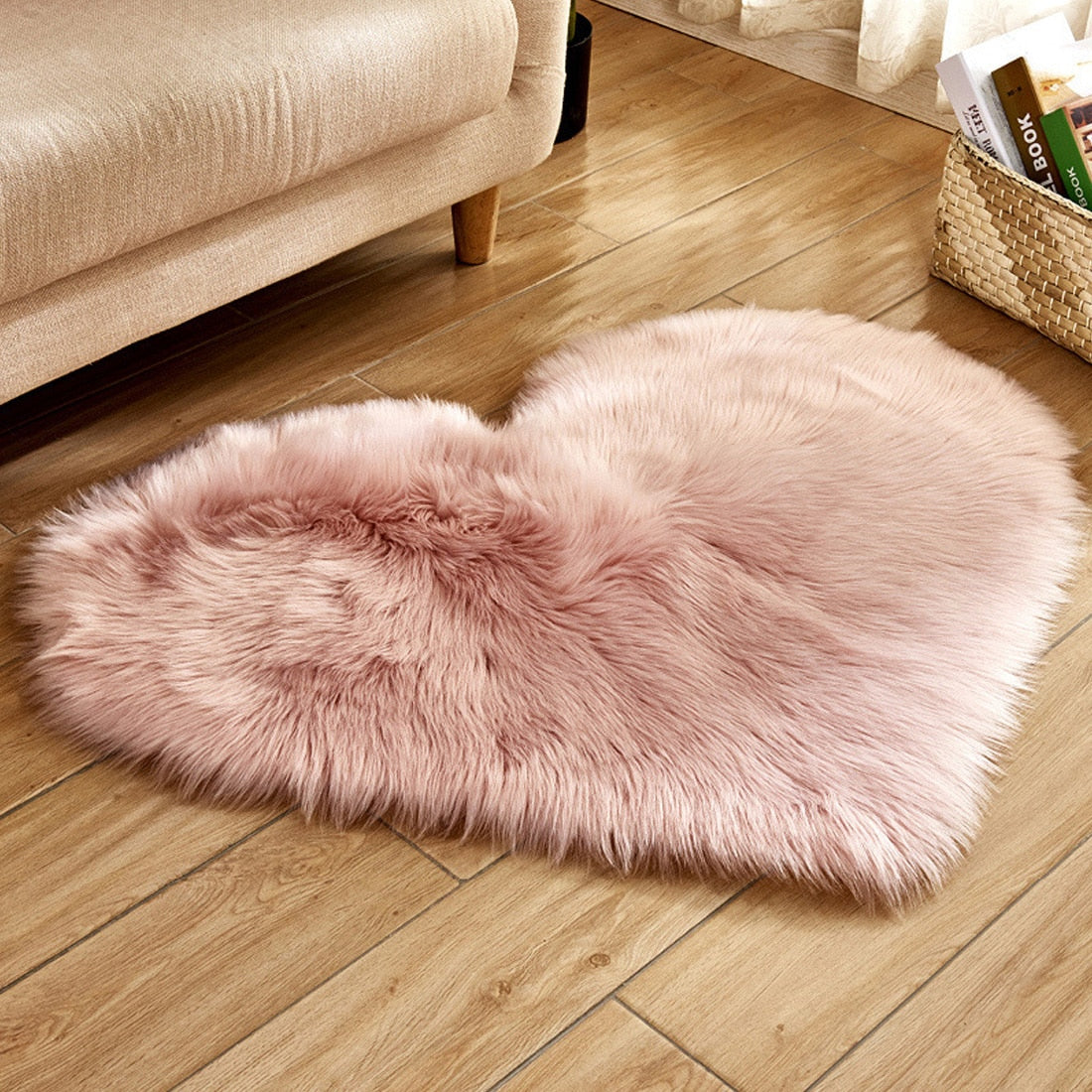 Love Heart Faux Fur Rug