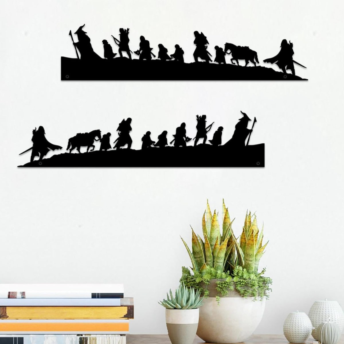Hikers Silhouette Metal Wall Art – 40cm – image 2