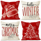 Santa Hat & Christmas Tree Cushion Cover (45 x 45 cm)