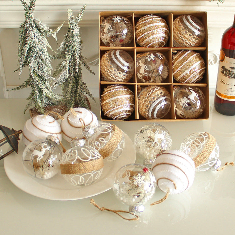 Painted Christmas Bauble Set – 9 x 8 cm Baubles