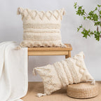 Nordic Tufted Geometric Cushion Cover – Beige