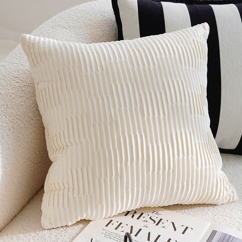 Modern Chenille Cushion Cover – Cream Ribbed – 45 x 45cm