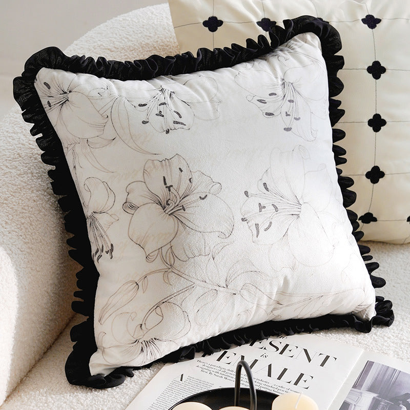 Modern Chenille Cushion Cover – Ruffled Lily – 45 x 45cm