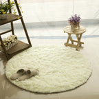 Fluffy Round Faux Fur Rug – Soft Shaggy Area Rug