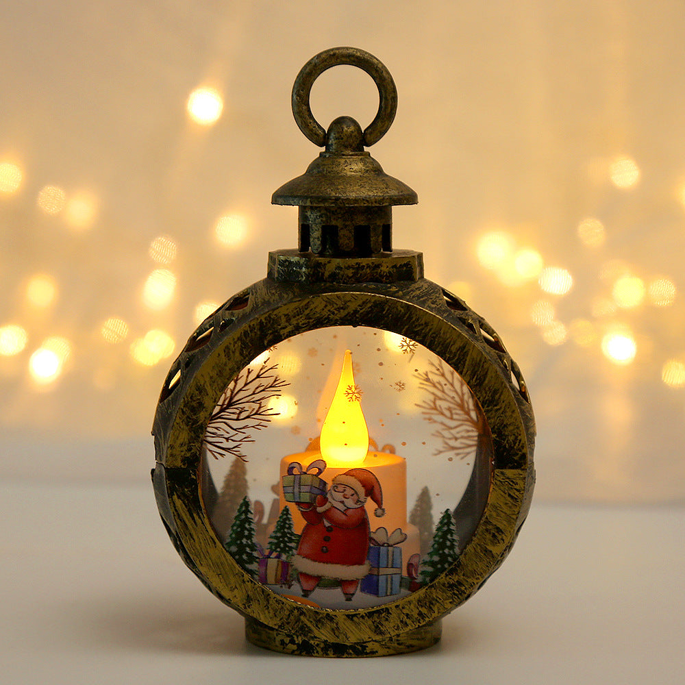 LED Christmas Scene Lantern – Round