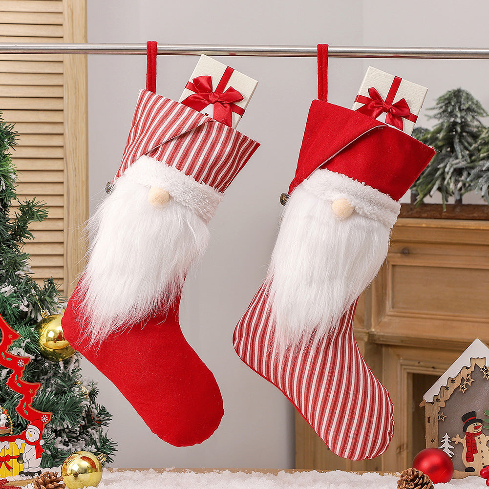 Nordic Gnome Christmas Stocking – Red or Striped (47 cm)