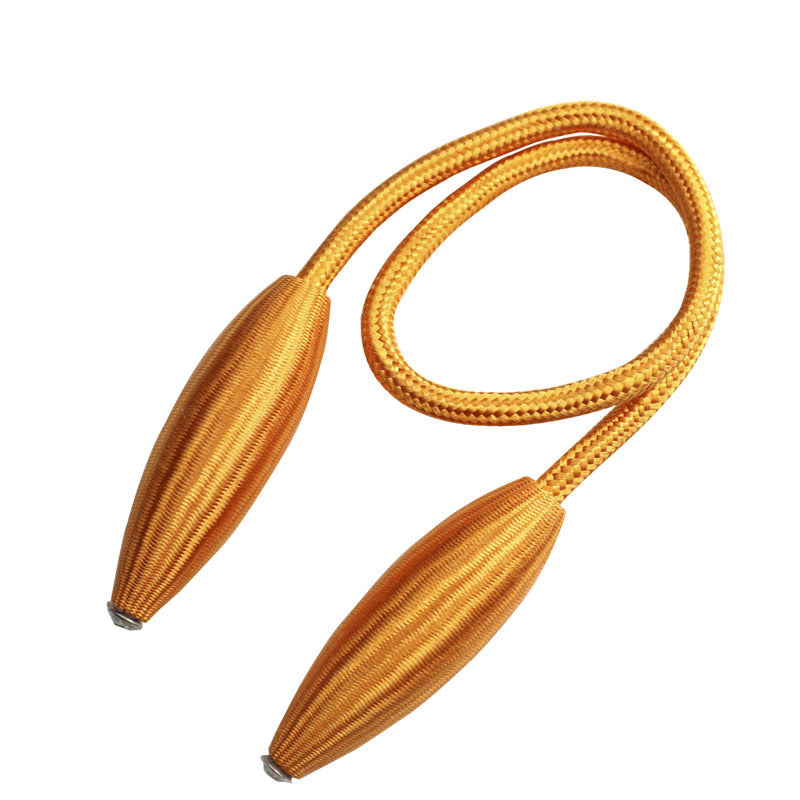 Twisted rope curtain tieback in orange