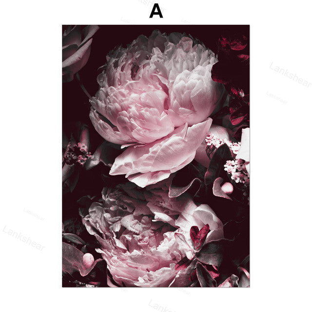 Pink Peony Canvas Print – Unframed Wall Art
