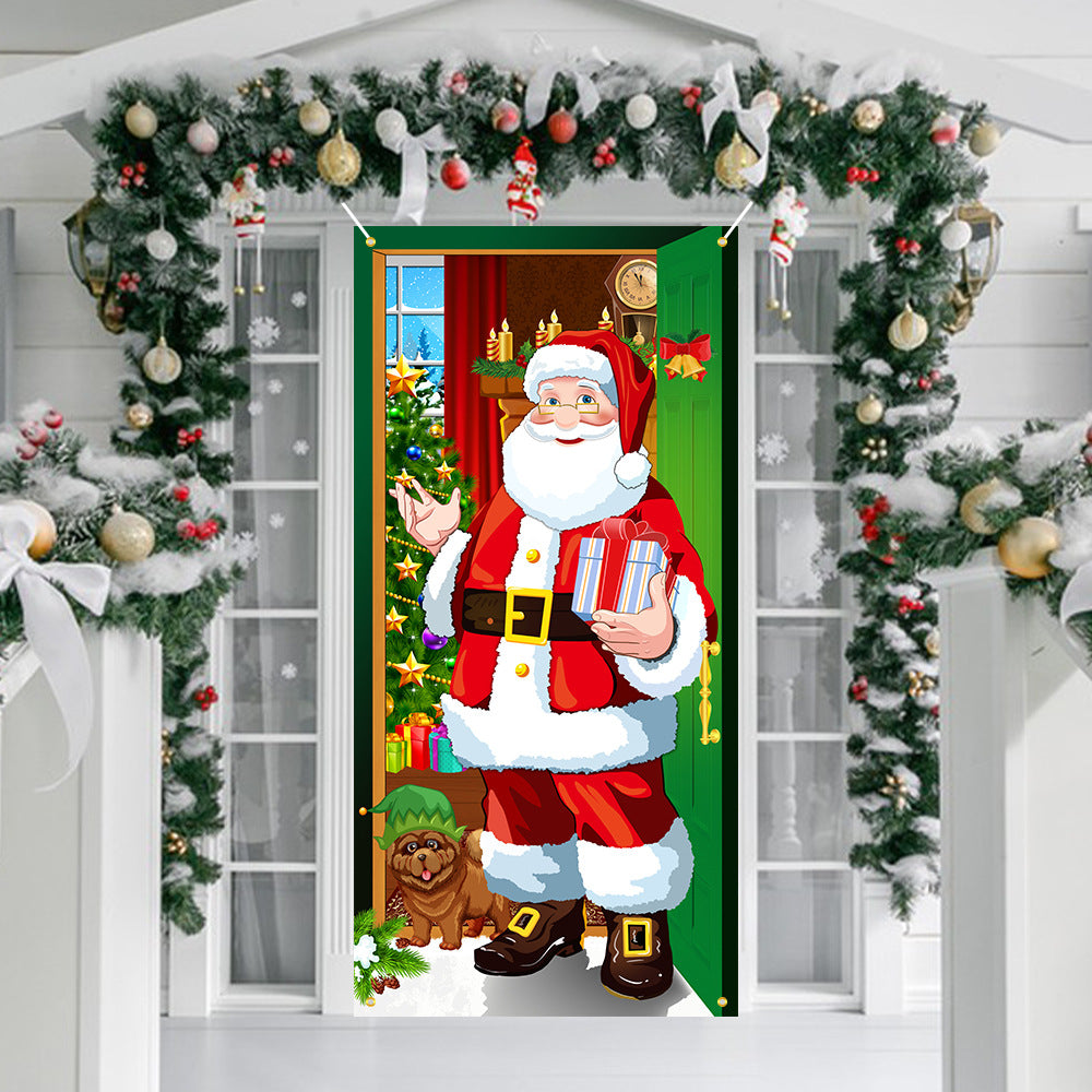 Santa & Puppies Christmas Door Banner (185 x 90 cm)