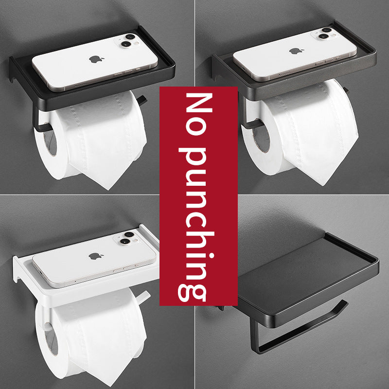 Wall-Mounted Toilet Roll Holder with Shelf – image 3
