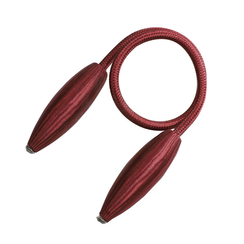 Twisted rope curtain tieback in burgundy