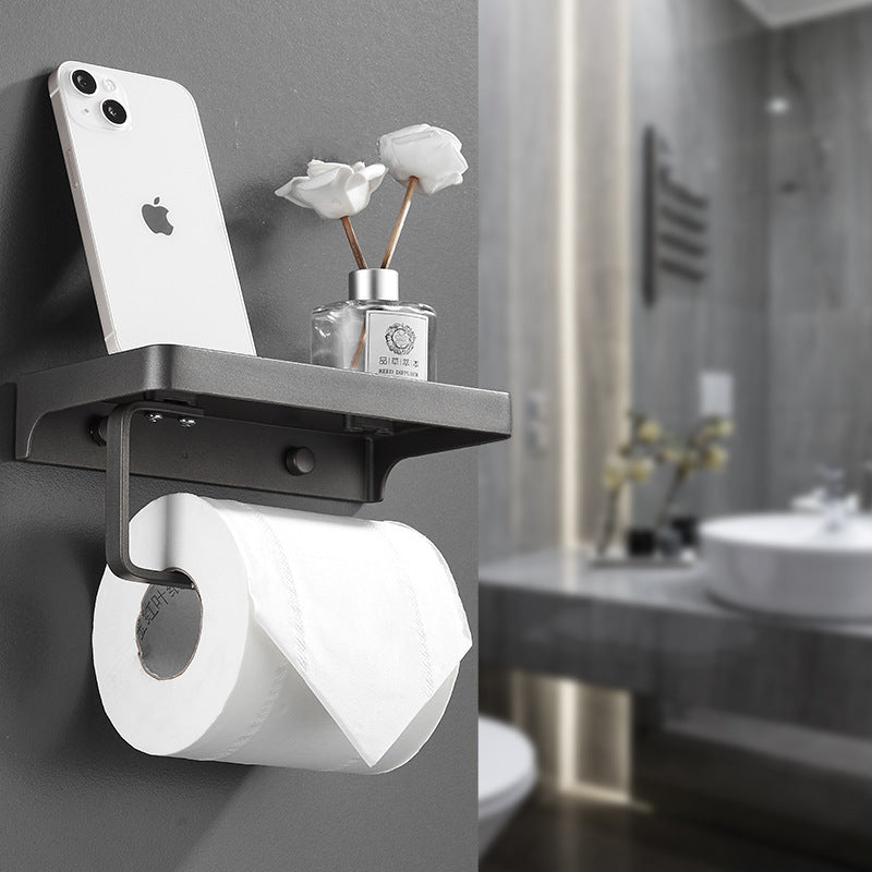 Wall-Mounted Toilet Roll Holder with Shelf – image 5