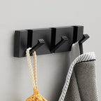 Folding Wall Hook Rack – Black & Gold Coat and Towel Hooks
