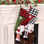 Gnome Christmas Stocking – Plaid Hat Hanging Gift Bag (55 cm) – image 3