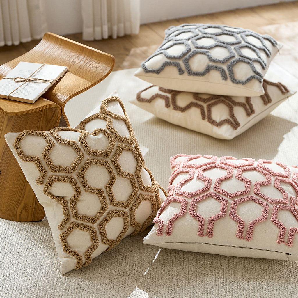 Textured Tufted Geometric Cushion Cover – 45 x 45 cm – image 3