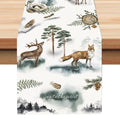 Reindeer & Fox Winter Table Runner – White (33 x 183 cm)