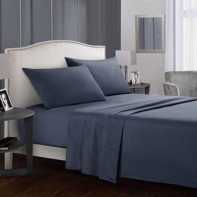 Plain Dyed Sheet Set – Fitted Sheet, Flat Sheet & Pillowcases