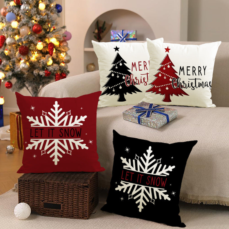 Christmas Tree & Snowflake Cushion Cover (45 x 45 cm)