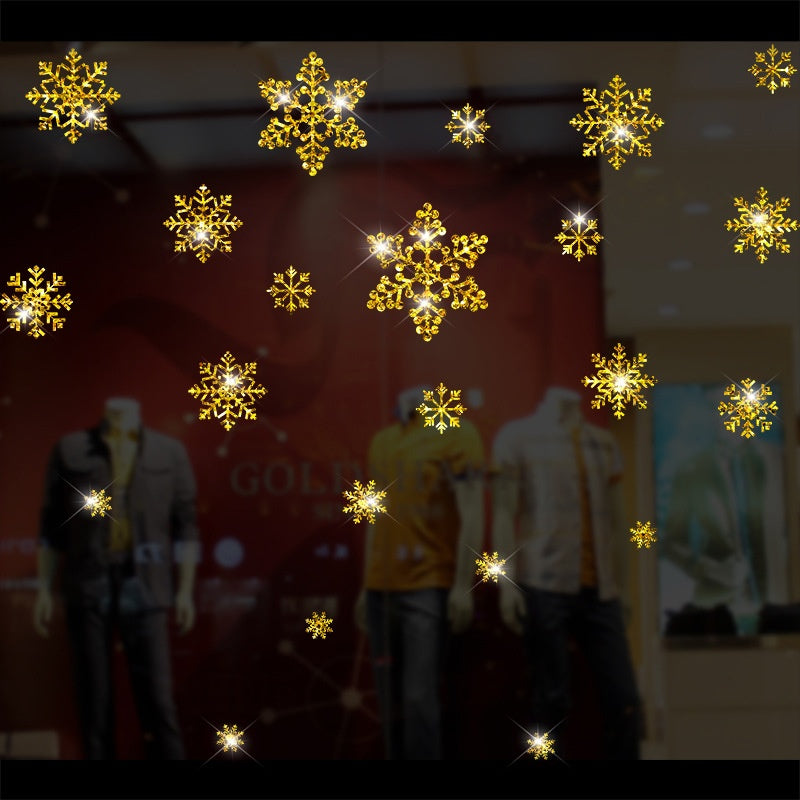 Gold Christmas Window Stickers – Snowflake Scatter