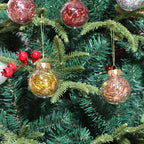 Tinsel-Filled Clear Christmas Baubles – Box of 4 – image 3