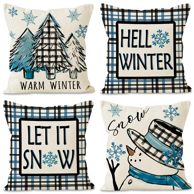 Christmas Tree Check Cushion Cover (45 x 45 cm)