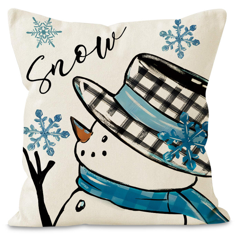 Blue Plaid Winter Cushion Cover (45 x 45 cm)