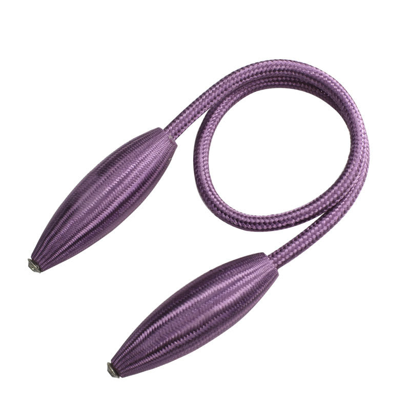 Twisted rope curtain tieback in purple