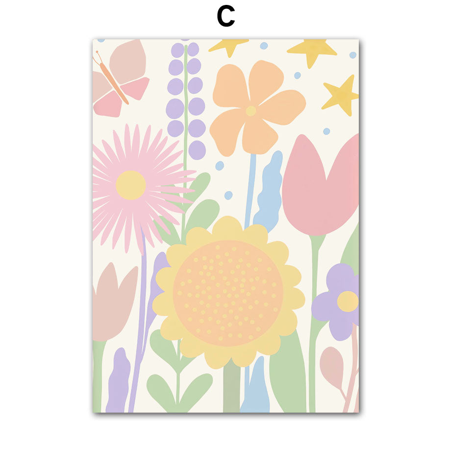 Pastel Flower Market Canvas Print – Unframed Wall Art – image 6