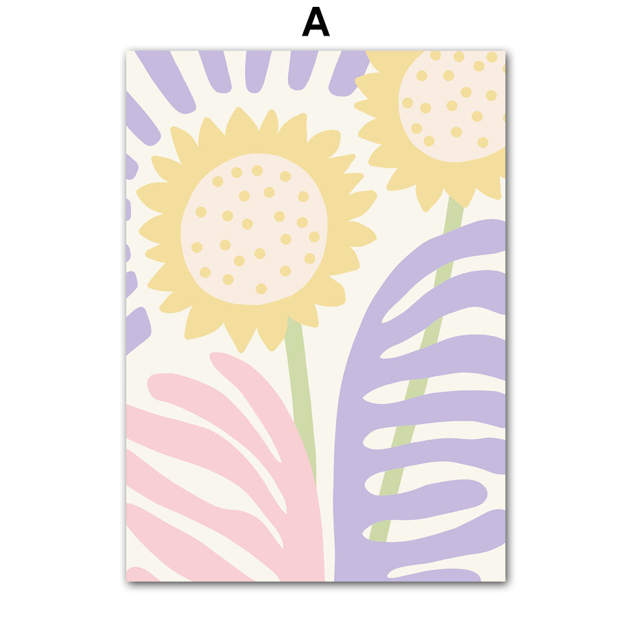 Pastel Flower Market Canvas Print – Unframed Wall Art