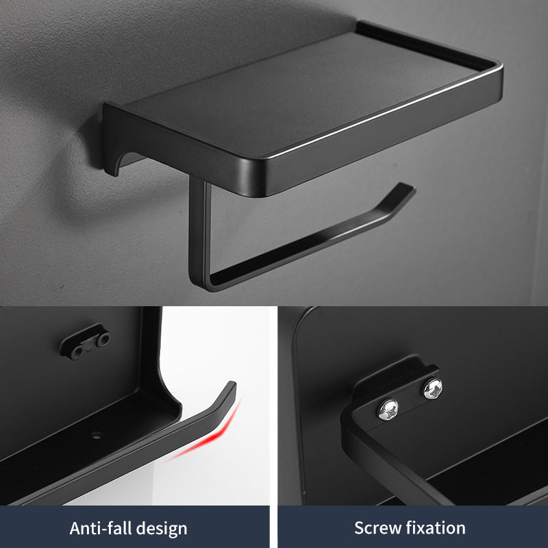 Wall-Mounted Toilet Roll Holder with Shelf – image 6