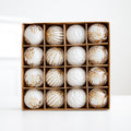 Plush & Painted Christmas Bauble Set – 16 Piece Gift Box