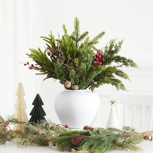 Artificial Christmas Pine & Berry Branches