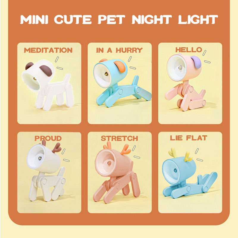 Mini Dog & Deer LED Night Light – Children's Bedside Lamp