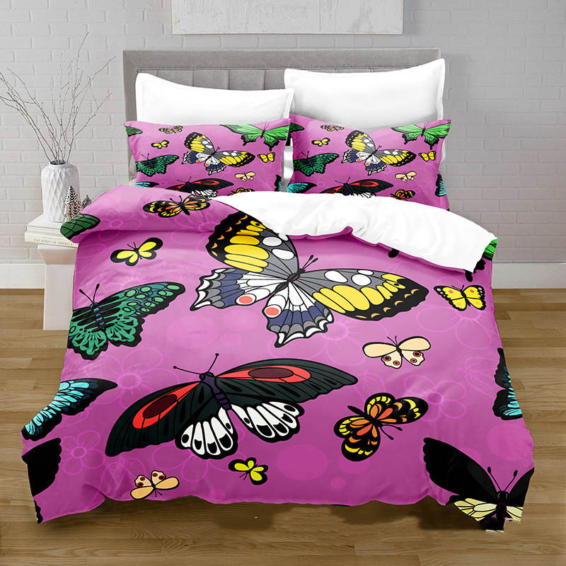 Butterfly Print Duvet Cover Set with Pillowcases – image 5