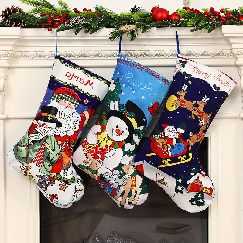 Christmas Character Gift Bag – Santa, Snowman & Reindeer (40 x 30 cm)