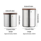 Stainless Steel Coffee and Tea Canister with Wooden Lid