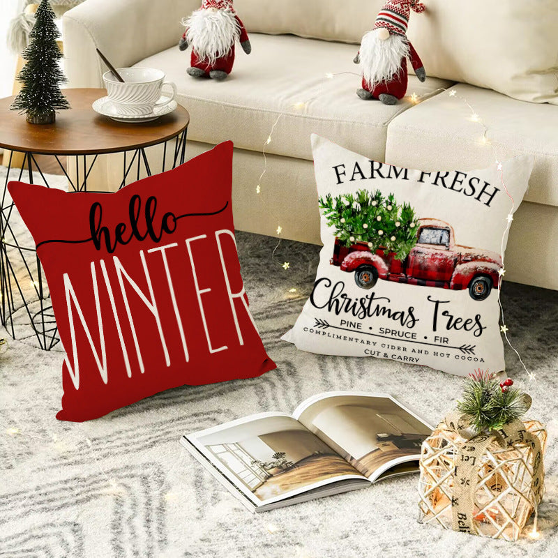 Christmas Tree Print Cushion Cover (45 x 45 cm)
