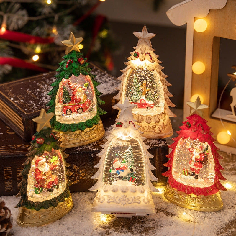 Light-Up Snow Globe Christmas Tree Lantern