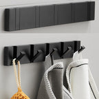 Folding Wall Hook Rack – Black & Gold Coat and Towel Hooks