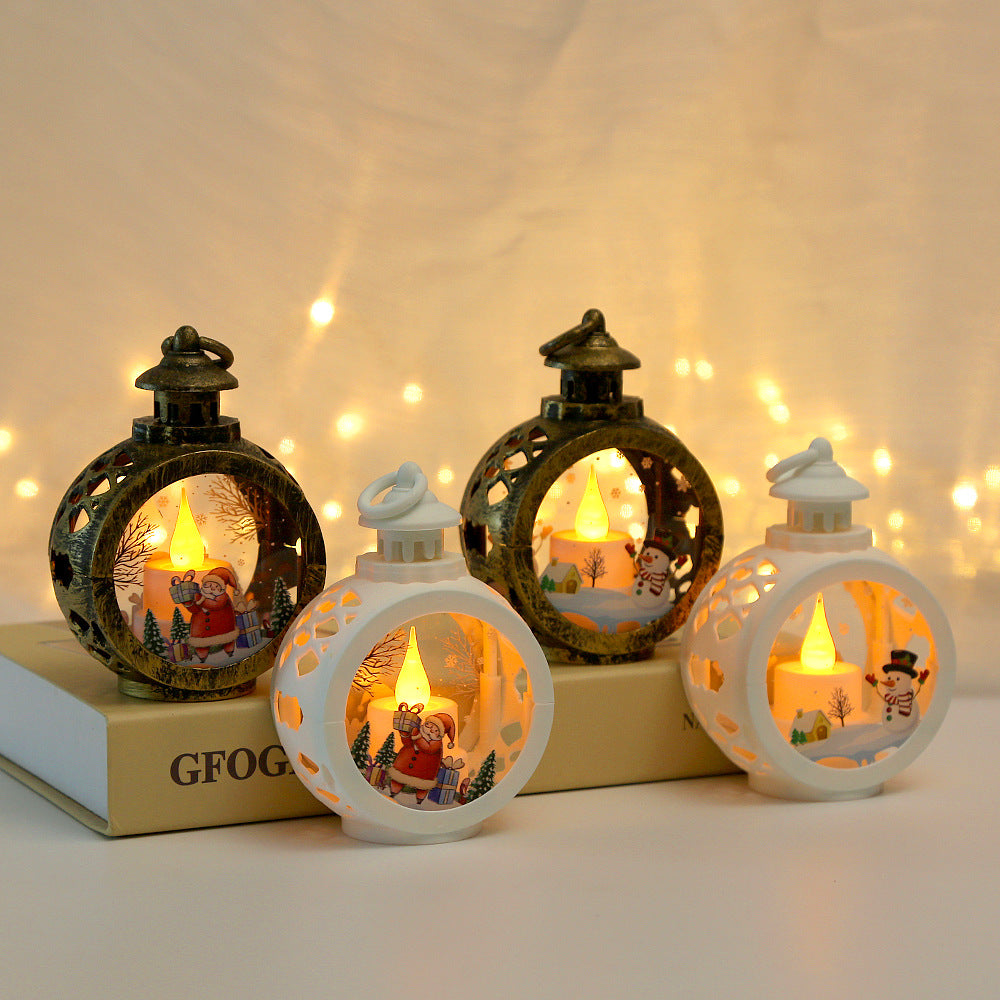 LED Christmas Scene Lantern – Round
