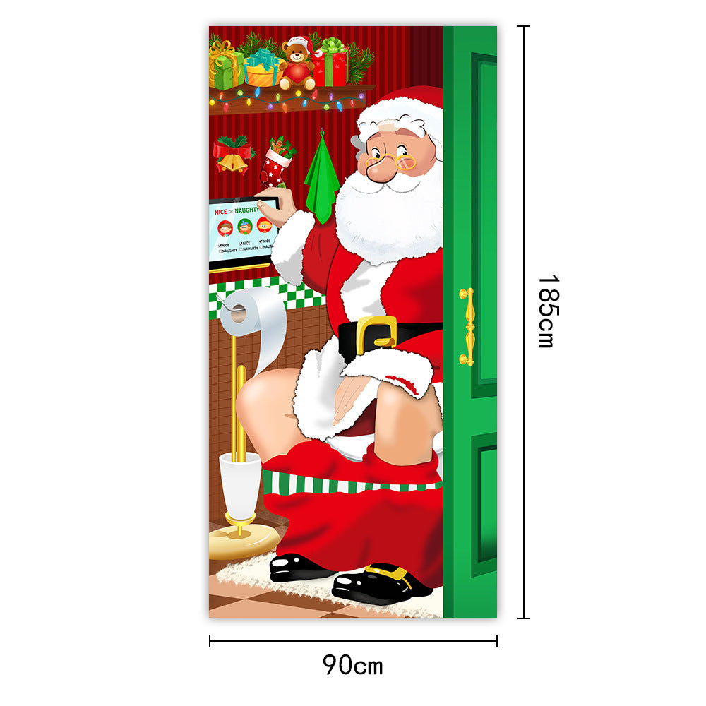 Santa & Puppies Christmas Door Banner (185 x 90 cm)