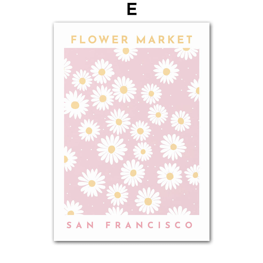 Pastel Flower Market Canvas Print – Unframed Wall Art – image 8