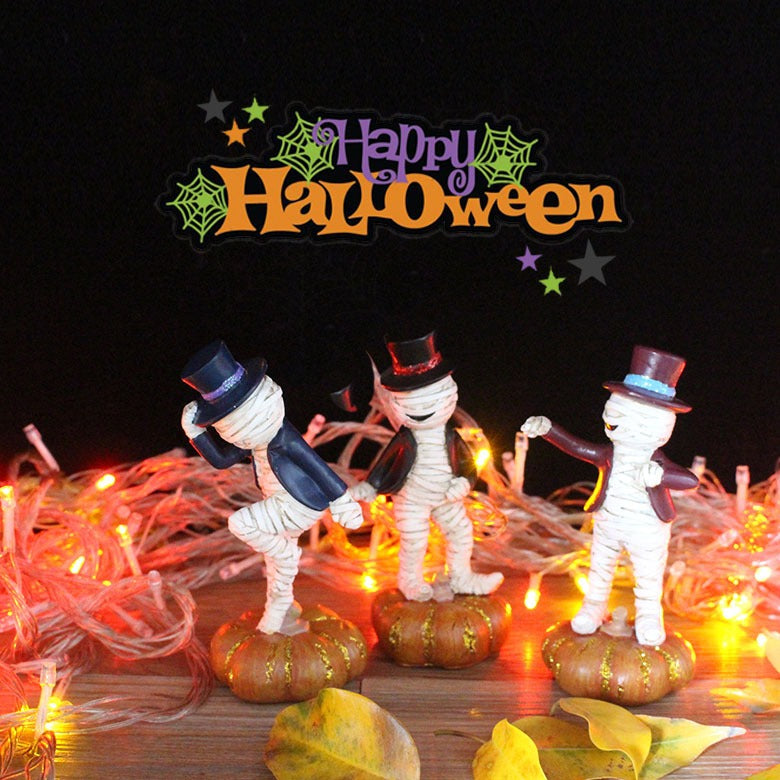 Mummy Halloween Ornament – Resin Tabletop Decoration